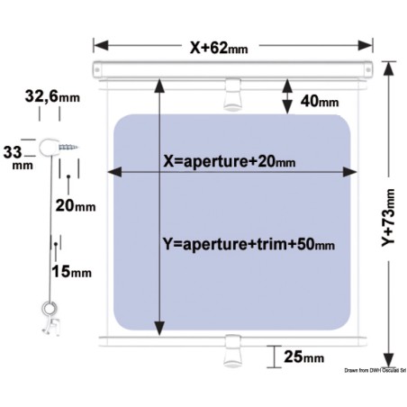 
Rideau  anrouler Oceanair Cabinshade 550 x 600 mm 

