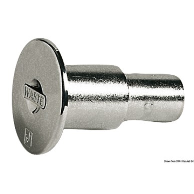 Bouchon droit laiton chromé WASTE 38 mm | EAN 8033137110832 Ref 20.667.06