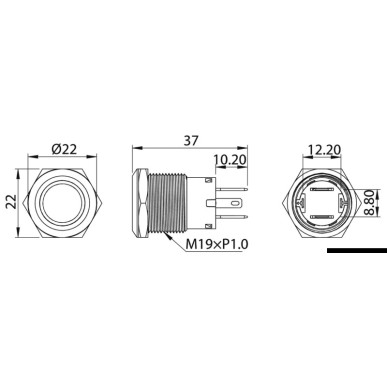 Interrupteur FLAT inox| EAN 8033137089619 Ref 14.215.05