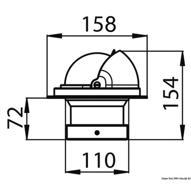 Compass 4" RIVIERA dôme de protection blanc/bleu rose plate| EAN 8033137114816 Ref 25.028.15