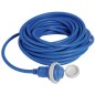 
Câble fiche+capuchon pré-monté bleu 15 m 16 A 
