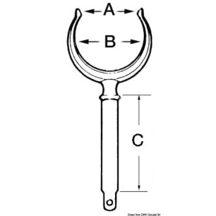 
Dame de nage laiton chromé 12 x 48 mm 
