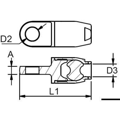 Terminal œil gréement textile Ø 5 mm  Ref 05.220.05