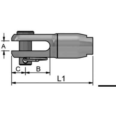 Terminal fourche gréement textile Ø 5 mm  Ref 05.221.05