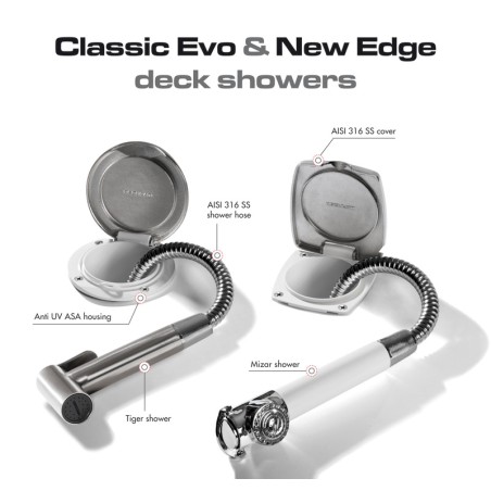 
Douche pont Classic Evo inox Tiger tuyau PVC 2,5m 

