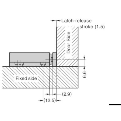Loquet d'arret non magnétique SUGATSUNE Ref 38.194.01