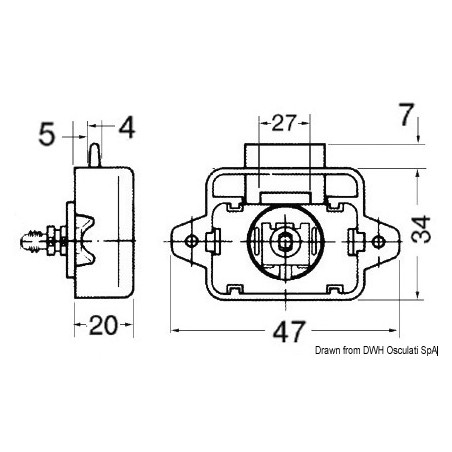 
Mini déclic  bouton laiton chromé 16 mm 
