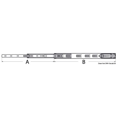 Guide rembourré Soft-close p. tiroirs 455-450 mm | EAN 8033137211942 Ref 38.273.18