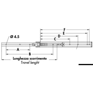 Coulisseau inox 397 mm | EAN 8033137128363 Ref 38.272.16
