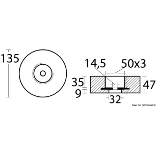 
Anode zinc fixation escamotable Ø 135 mm 
