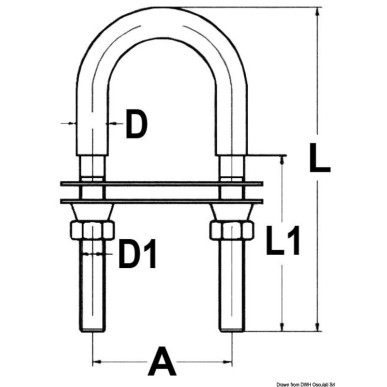 Boulon U + écrou de sécurité M12 | EAN 8033137130212 Ref 39.123.03