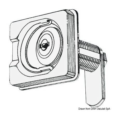 
Fermeture tournante inox avec serrure 50x55 mm 
