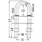 
Cavalier U raccord conique inox poli mir 120x9,5mm 
