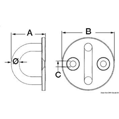 Trou + pontet 8 mm | EAN 8033137130847 Ref 39.323.03