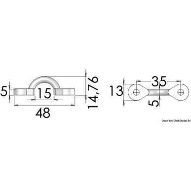 Pontet inox 4x42 mm | EAN 8033137048920 Ref 39.322.04