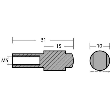 Anode cylindre Yamaha 9,9/300 HP | EAN 8033137137402 Ref 43.260.15