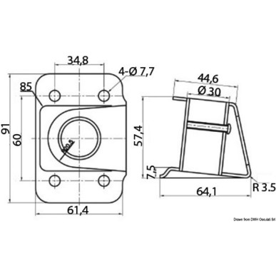 Base chandelier inox poli 4+ 25 mm | EAN 8033137134258 Ref 41.173.20