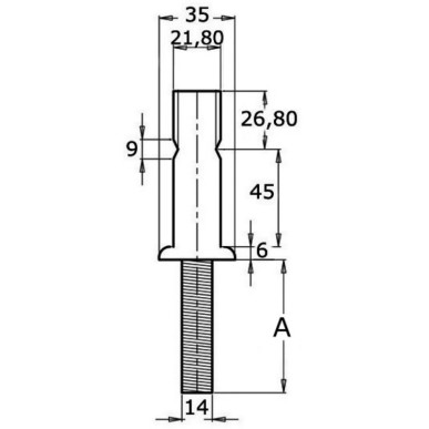 Base chandelier AISI316 45 x 1,5 mm | EAN 8033137134272 Ref 41.173.26