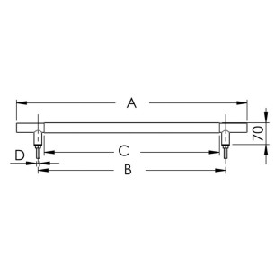 
Main-courante Deluxe AISI316 450 mm 
