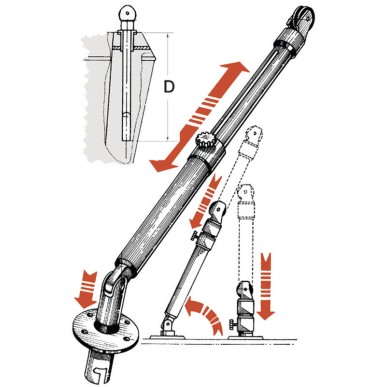 Bossoir télescopique 180 kg par paire | EAN 8033137056338 Ref 42.354.00