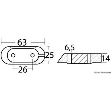 Anode U magnésium p. Yamaha 4/70 HP | EAN 8033137136092 Ref 43.188.54