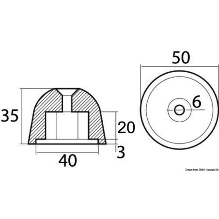 
Anode de rechange aluminium réf. orig. 02481 
