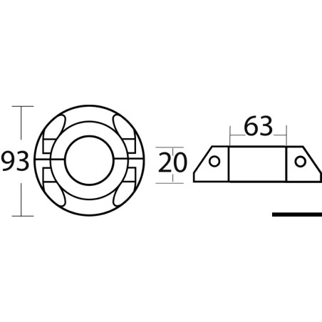 
Anode collier p. Max/Prop Ø 60 90x204 mm 
