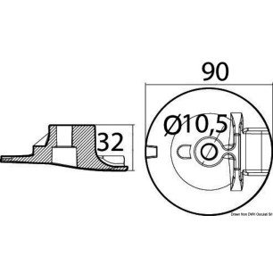 
Anode zinc plaque moteur 200/350 HP 

