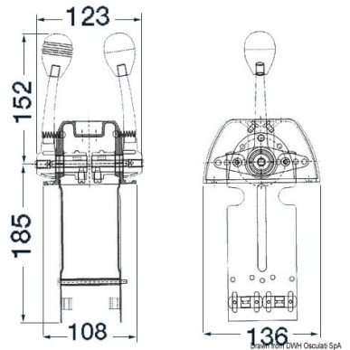Boîtier de commande bi-levier AISI316 | EAN 8033137006364 Ref 45.340.02