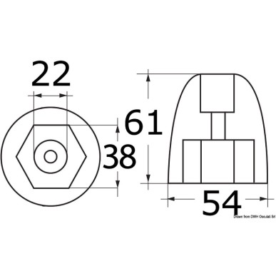 Anode ogive magnésium p. Bravo III | EAN 8033137141478 Ref 43.966.52