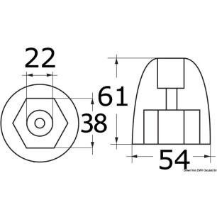
Anode ogive aluminium p. Bravo III 
