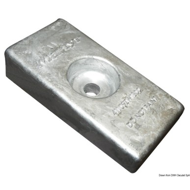 Plaquette magnésium 75/225 HP 36 x 71 mm | EAN 8033137138140 Ref 43.293.02