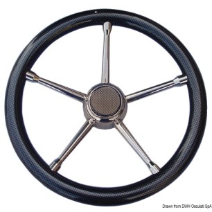 
Volant A polyuréthane souple gris/inox 350 mm 
