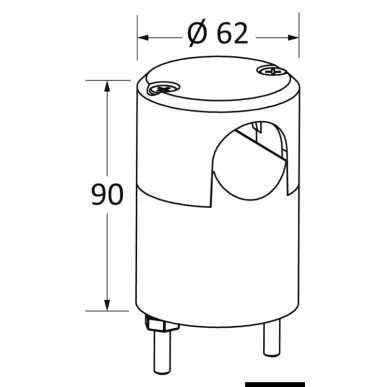 Fixation laterale p. T-Top Ø 32 mm | EAN 8033137148774 Ref 48.180.01