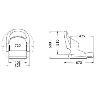 
Siège anatomique H52 RAL 9010 
