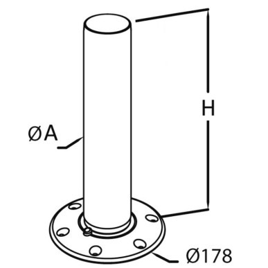 Pied table Thread Lock téléscopique 685 mm | EAN 8033137149801 Ref 48.417.60