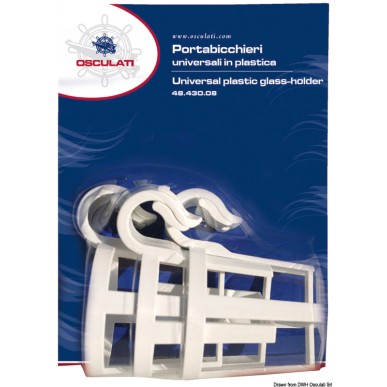 Kit porte-verres 3p. plastique Ø 25-30 mm | EAN 8033137042003 Ref 48.430.08