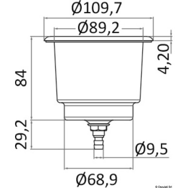 Porte-verre inox + drainage | EAN 8033137150326 Ref 48.430.01