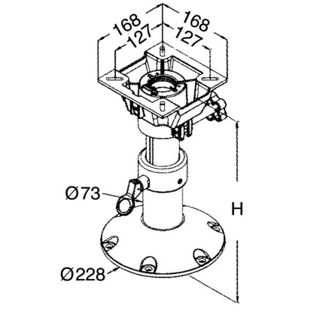 
Base et colonne + support de siège H 280/380 
