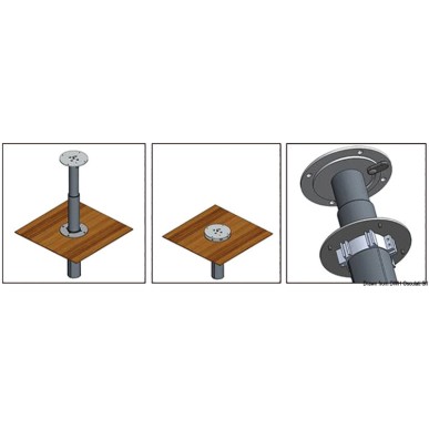 Pied table rétractable 2 étapes 12 V pivotant 90+ | EAN 8033137216008 Ref 48.745.12