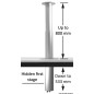 
Pied table rétractable 2 étapes 12 V pivotant 90° 
