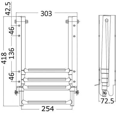 Echelle sous plateforme + marche autoportante | EAN 8033137216060 Ref 49.560.04