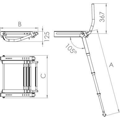 Echelle sous plateforme EasyUp 480x520 mm  Ref 49.578.04