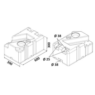 Réservoir eaux usées + broyeur 12 V 50 l | EAN 8033137056529 Ref 50.141.50