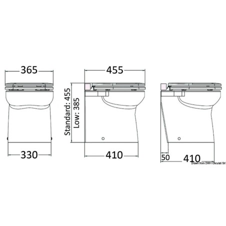 
WC SILENT Elegant droit 24 V 
