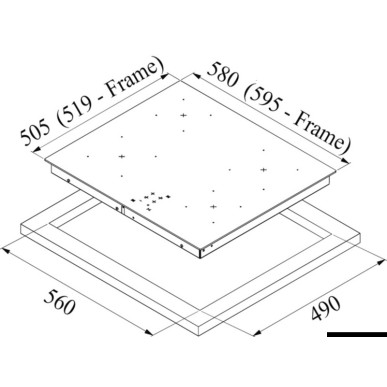Plan de cuisson vitrocéramique 4 feux | EAN 8033137216664 Ref 50.707.73