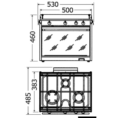 Cuisinière TECHIMPEX Topline 3 feux + four | EAN 8033137154232 Ref 50.380.00