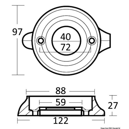 
Anode collier aluminium pour Sail Drive Ø 97 mm 
