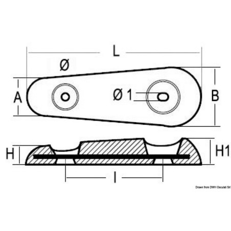 
Anode oval type Vetus 2400 g 
