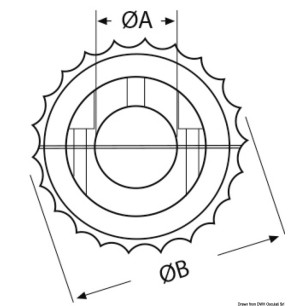 
Coupe-orin inox axe Ø 45 mm externe Ø 120 mm 
